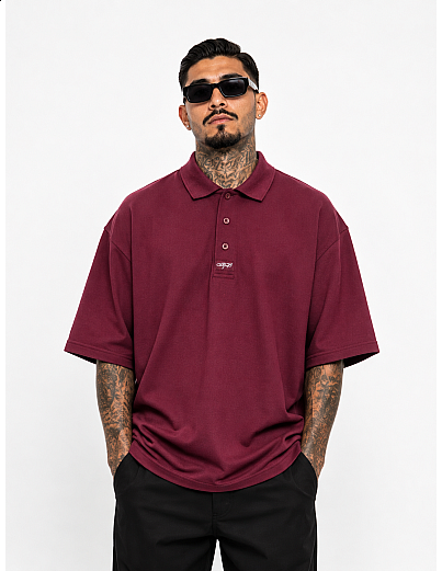 500 S/S Pique Solid Color Polo: Burgundy
